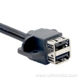 Dual usb2.0 female panel mount screw pitch cable